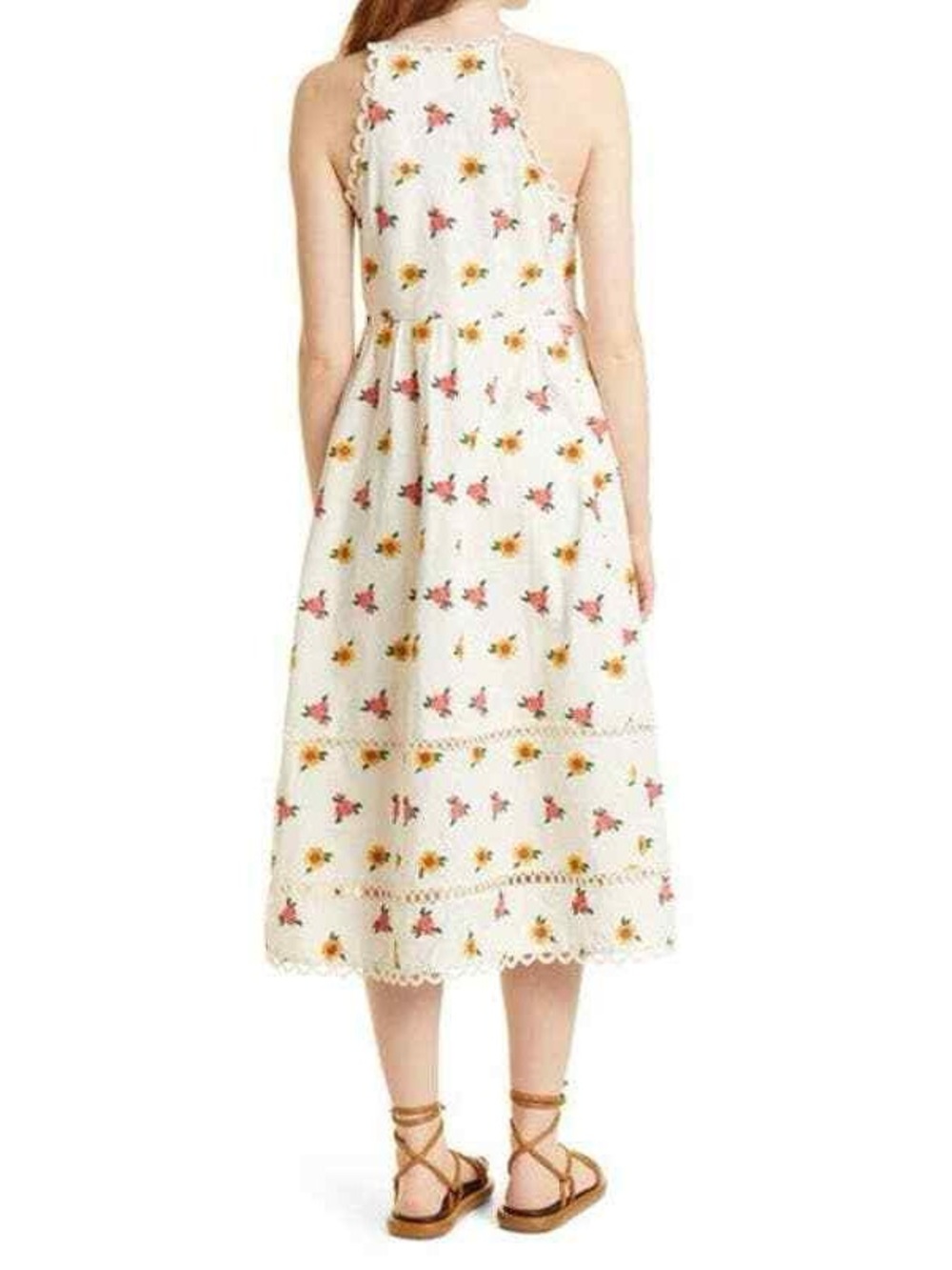 FARM Rio Cream Maxi Dress with Yellow Sunflower & Pink Rose Print - Picture 2 of 7